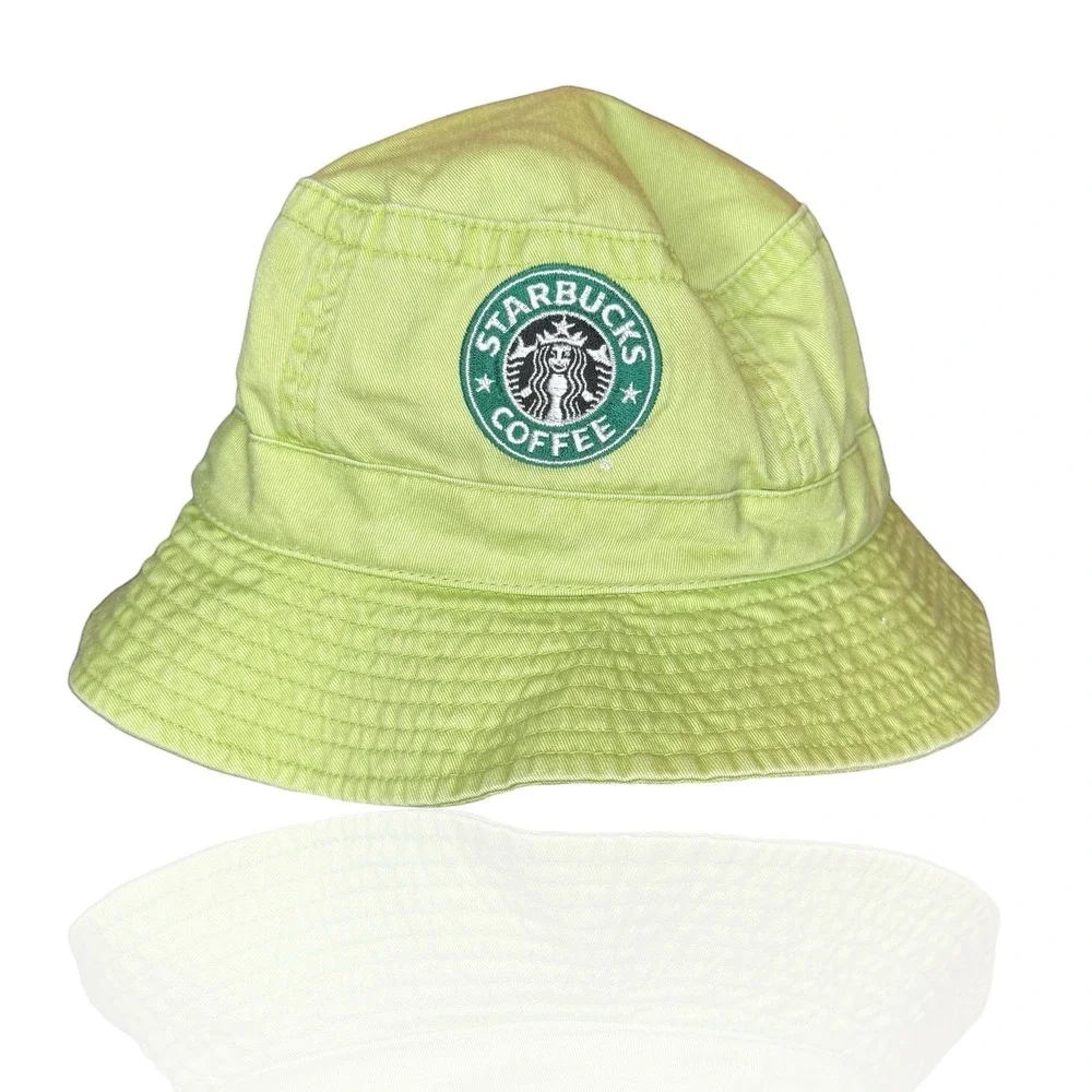 Starbucks Bucket Hat Green Denim Material Unisex By Adams VTG‎ Y2K Rare